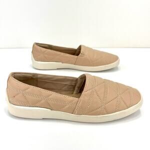 Aldo Flex Wms Slip-On Sneaker Size 7.5 Nude/Blush Quilted Leather Athleisure New